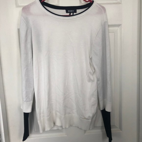 Dkny Sweaters - DKNY Women's Ribbed Pullover Sweater white&black